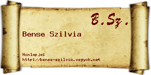 Bense Szilvia névjegykártya