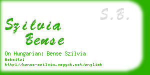 szilvia bense business card